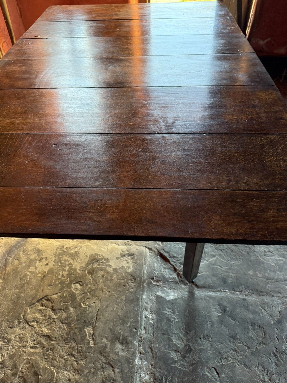 English Rare Antique Oak Plank Large Gateleg Extending Folding Table  C 1700's photo vintage