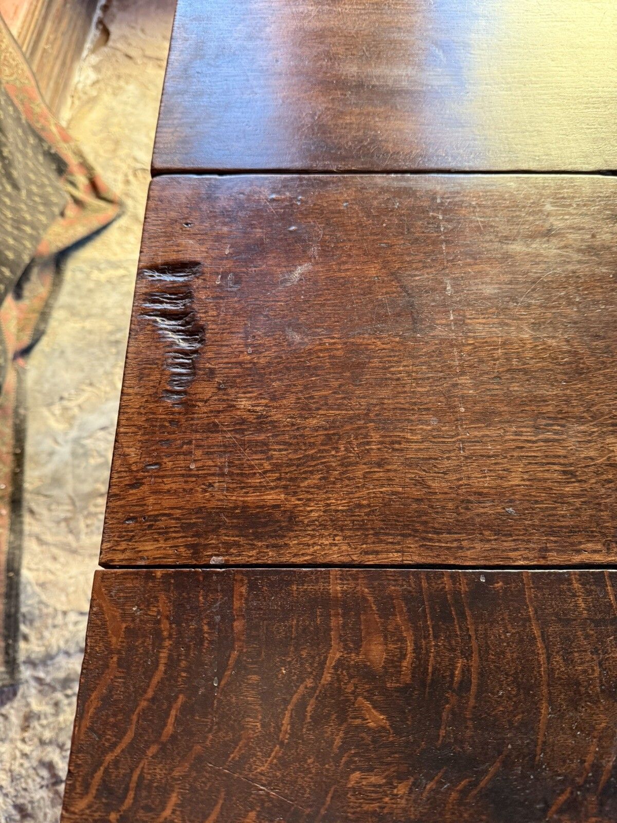 photo vinterior English Rare Antique Oak Plank Large Gateleg Extending Folding Table  C 1700's