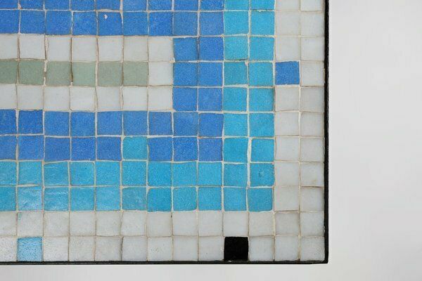 Mid Century Mosaic Coffee Table With Metal Frame, France, 1950s photo vinterior