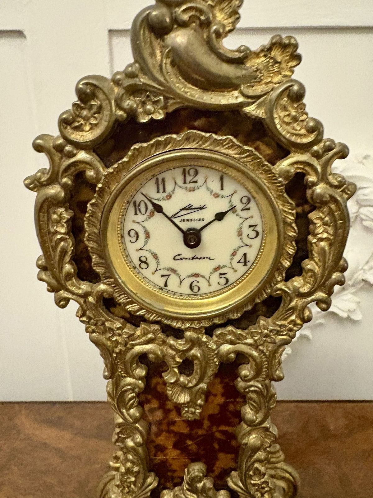 Magnificent Quality Antique Early 20th Century Ornate Gilded Brass Miniature Longcase Clock photo for sale