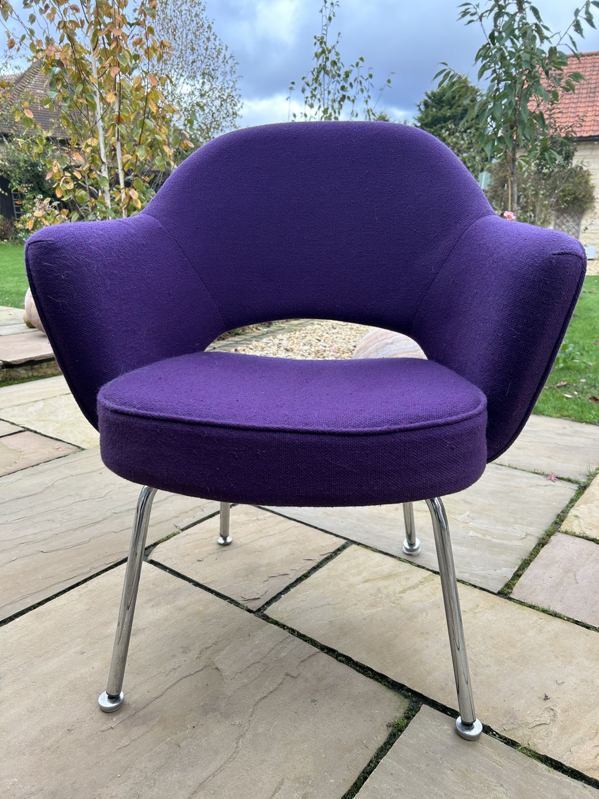 Saarinen Conference Chairs, Purple Upholstery, Polished Legs