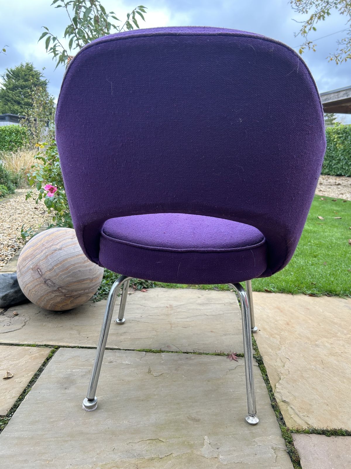 Saarinen Conference Chairs, Purple Upholstery, Polished Legs photo for sale