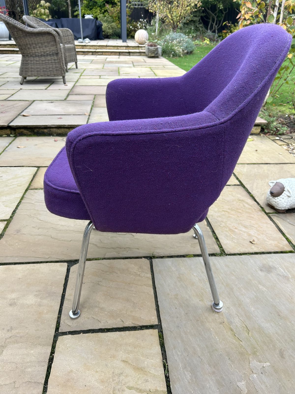Saarinen Conference Chairs, Purple Upholstery, Polished Legs photo Furniture