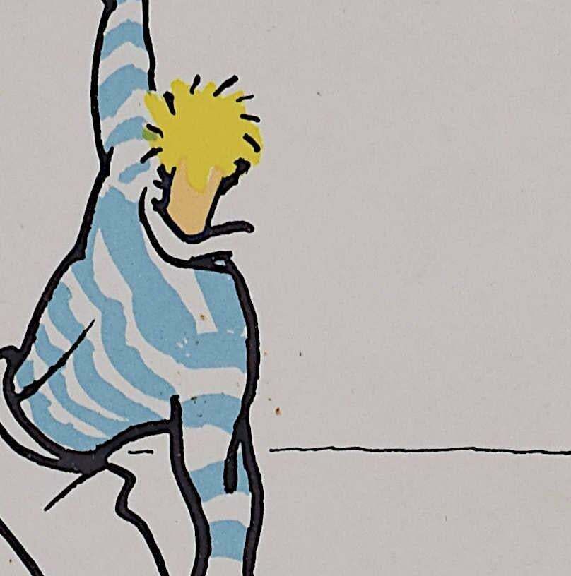 Fougasse (Cyril Kenneth Bird), Jump For Them, Official Rugby Union Publications Poster, C.1950 photo for sale