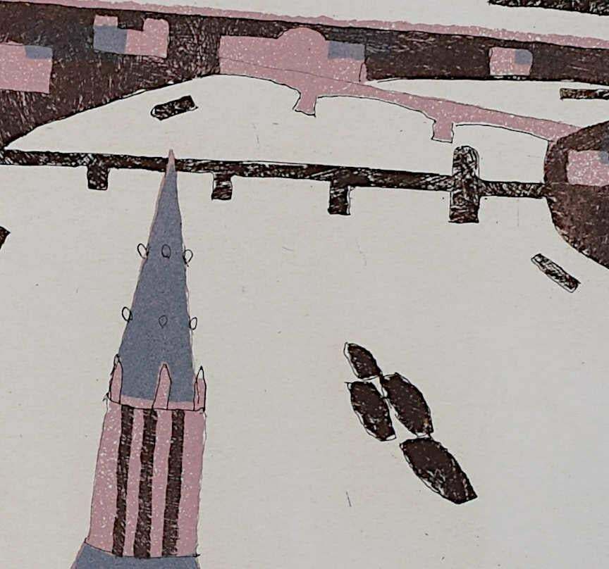 Julian Trevelyan, Westminster, Etching And Aquatint, 1969 70 photo for sale