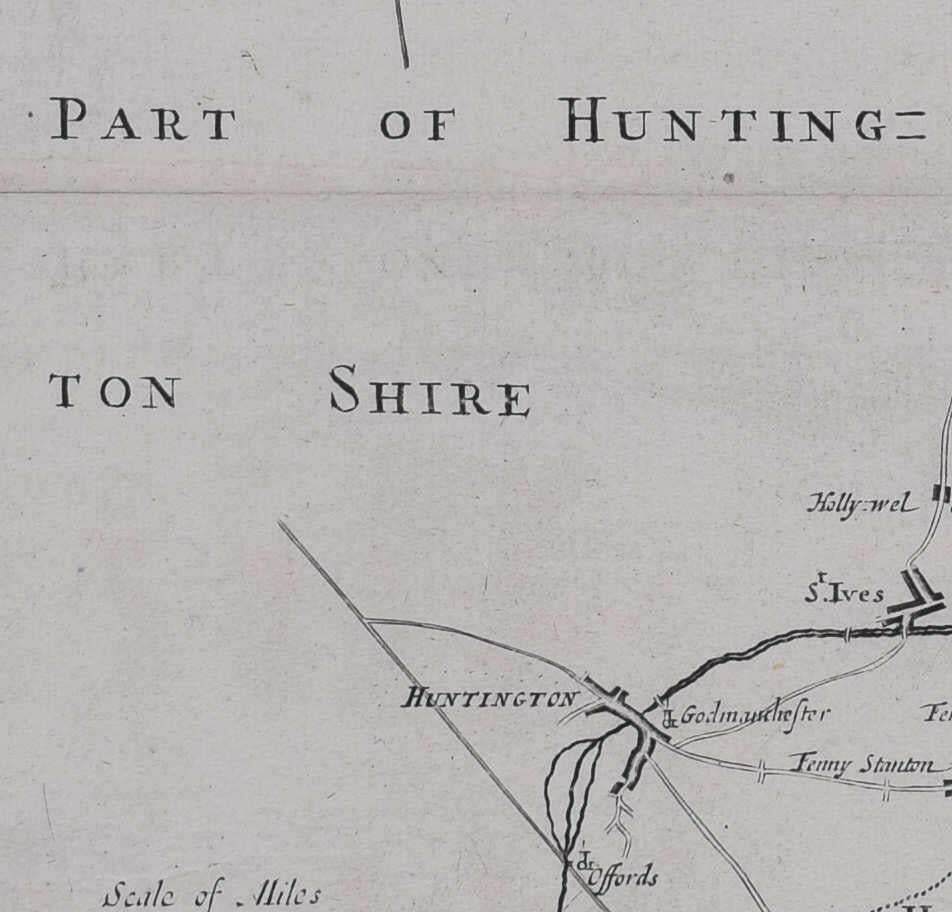 Sutton Nichols, Map Of Cambridgeshire, 18th Century Engraving By Sutton Nicholls photo Art