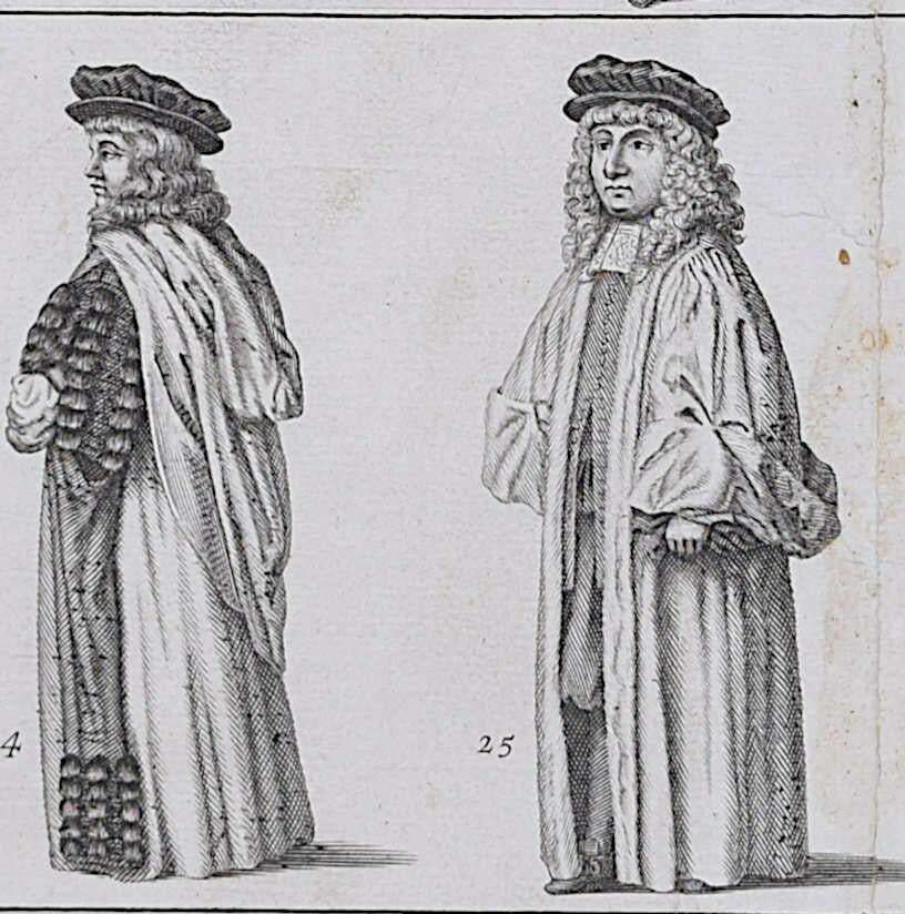 David Loggan Engraving, Habitus Acamedici In Universitate Oxoniensi, 1675 photo Art