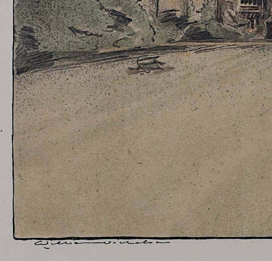William Nicholson, St John's College, Oxford II, Lithograph By William Nicholson, 1906 photo for sale