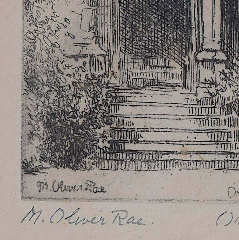 Mabel Oliver Rae, Oriel College, Oxford, Etching By Mabel Oliver Rae photo Art