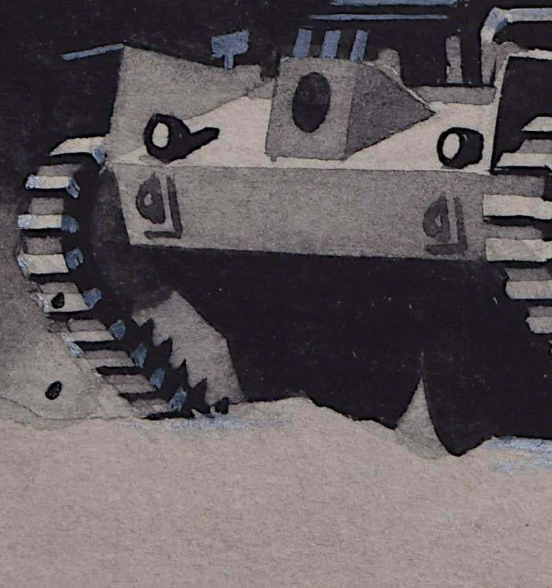 Vivian Bewicksecond World War Swillbin Painting, British Valentine Tank1941 photo Art
