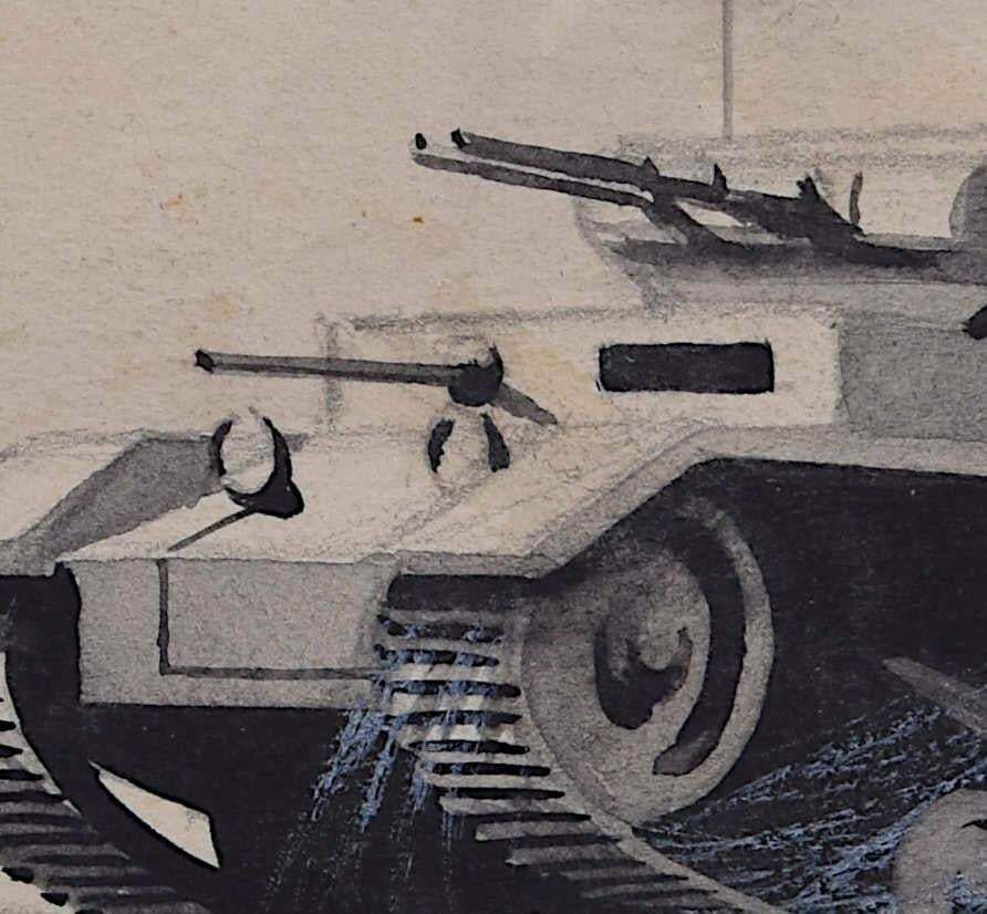 Vivian Bewick, Second World War Swillbin Painting, German Pz.Kw.Mark III, 1941 photo furniture