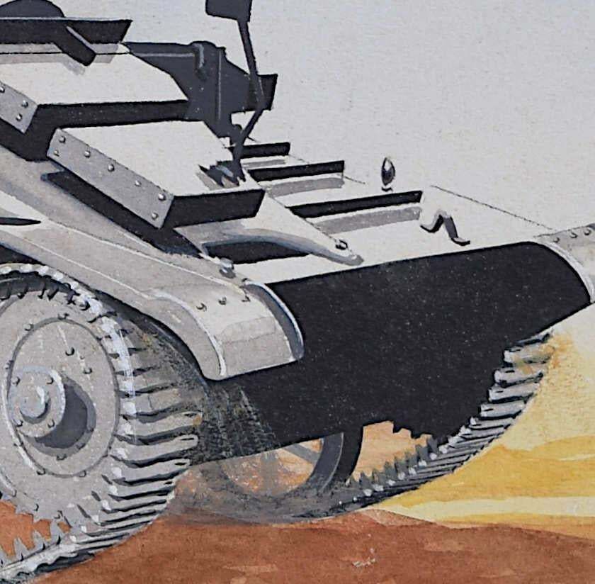 British Light Tanks, C.1940, Original Painting By Vivian Bewick photo Art