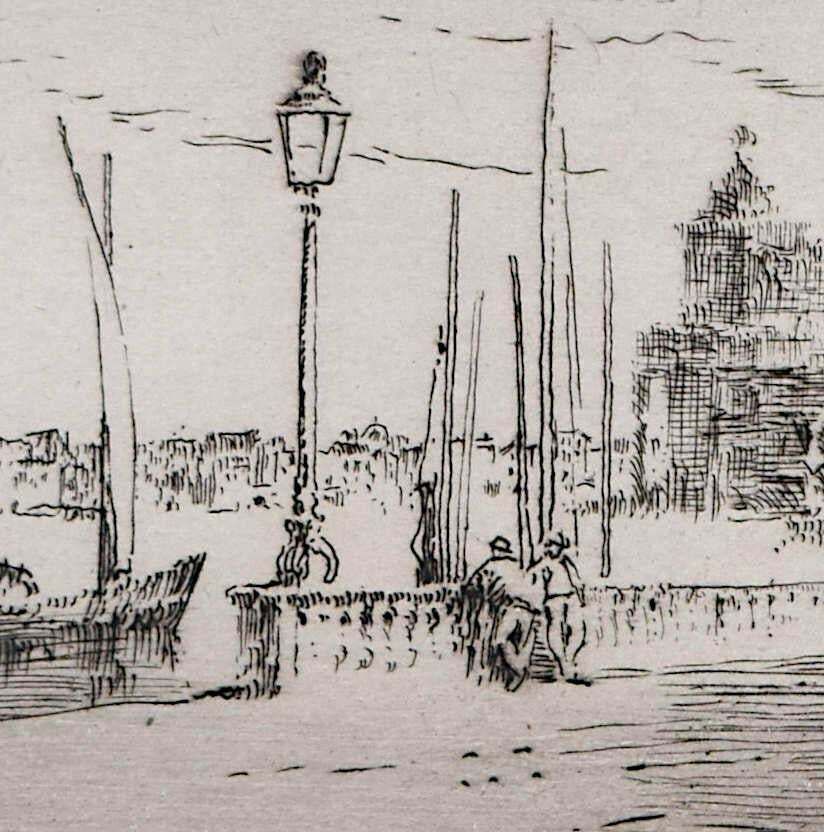 John Chaplain Venice Etching, View Of Santa Maria Della Salute photo Art