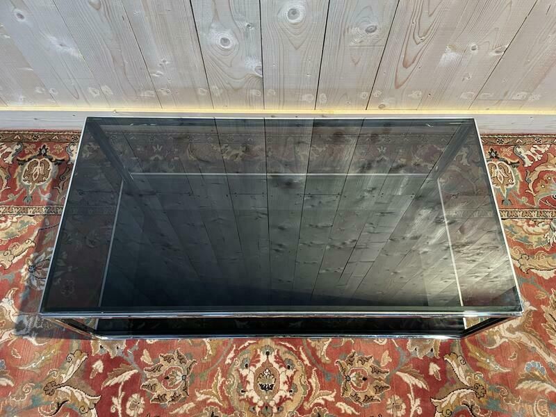 Table Basse 1970 En Chrome Et Verre Fumé photo furniture