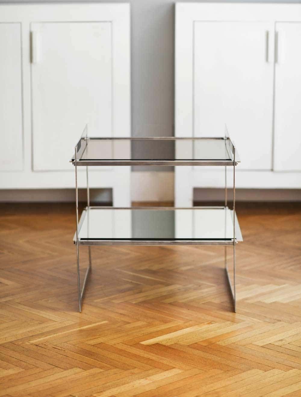 Pair Of 70''S Coffee Tables Made Of Steel And Glass photo for sale