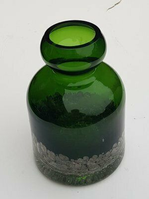 Green Glass Vase With Silver Particles From Gral Glas, 1970s photo for sale