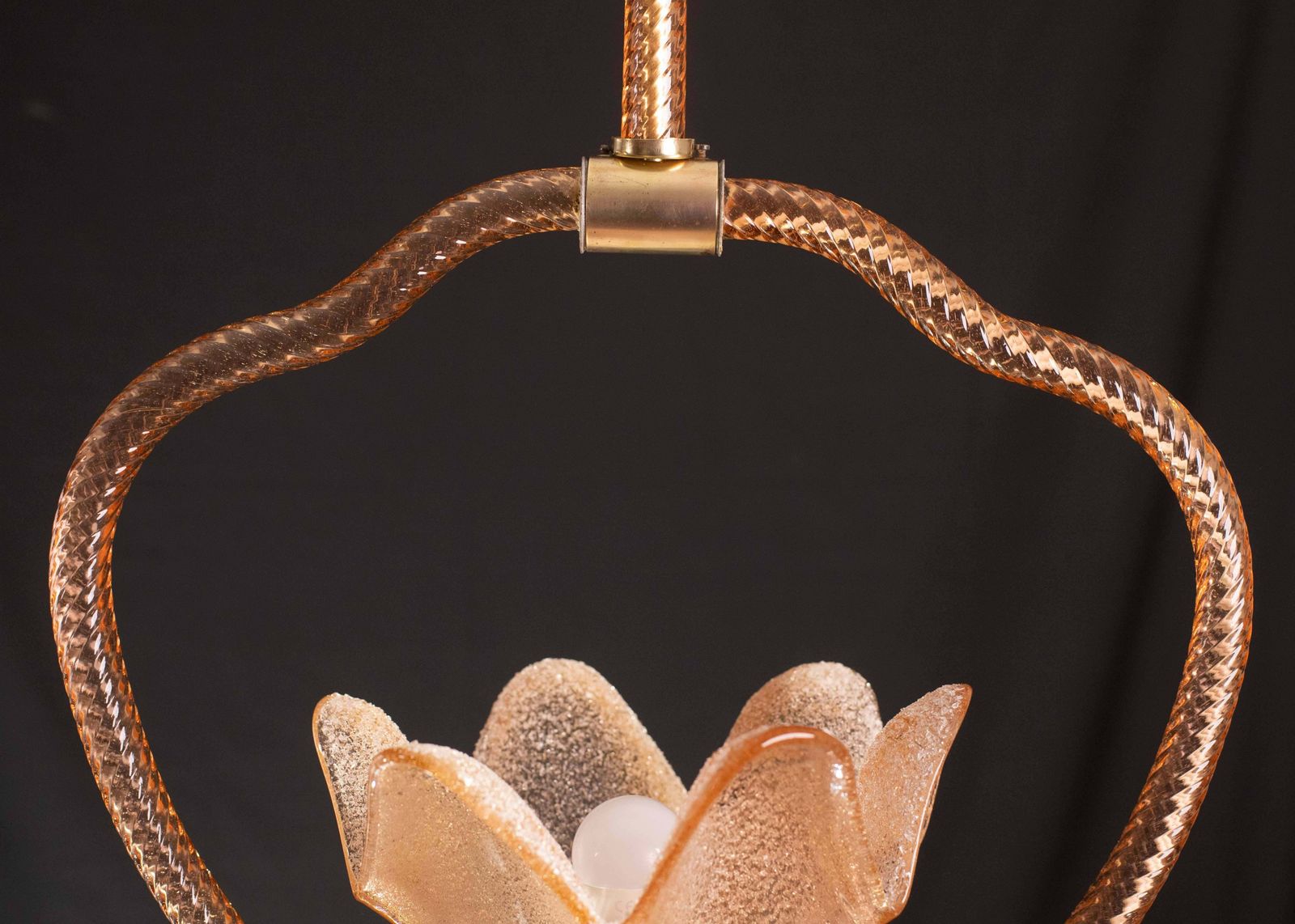 photo vinterior Pink Murano Glass Pendant By Barovier E Toso, 1940s
