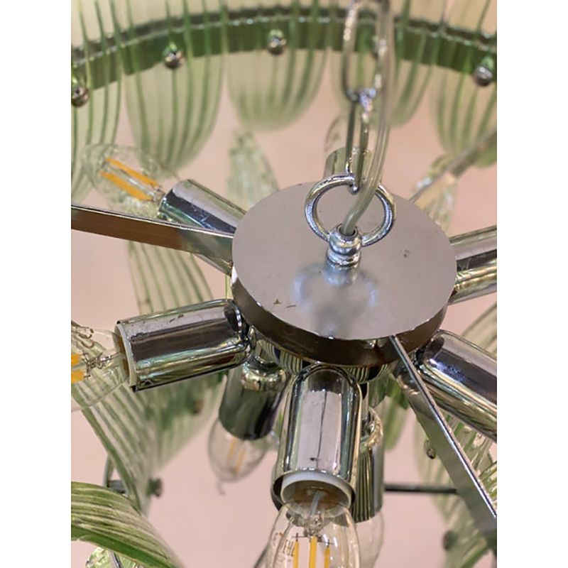 Contemporary Green “Palmette” Murano Glass Belt Chandelier photo 5600.0