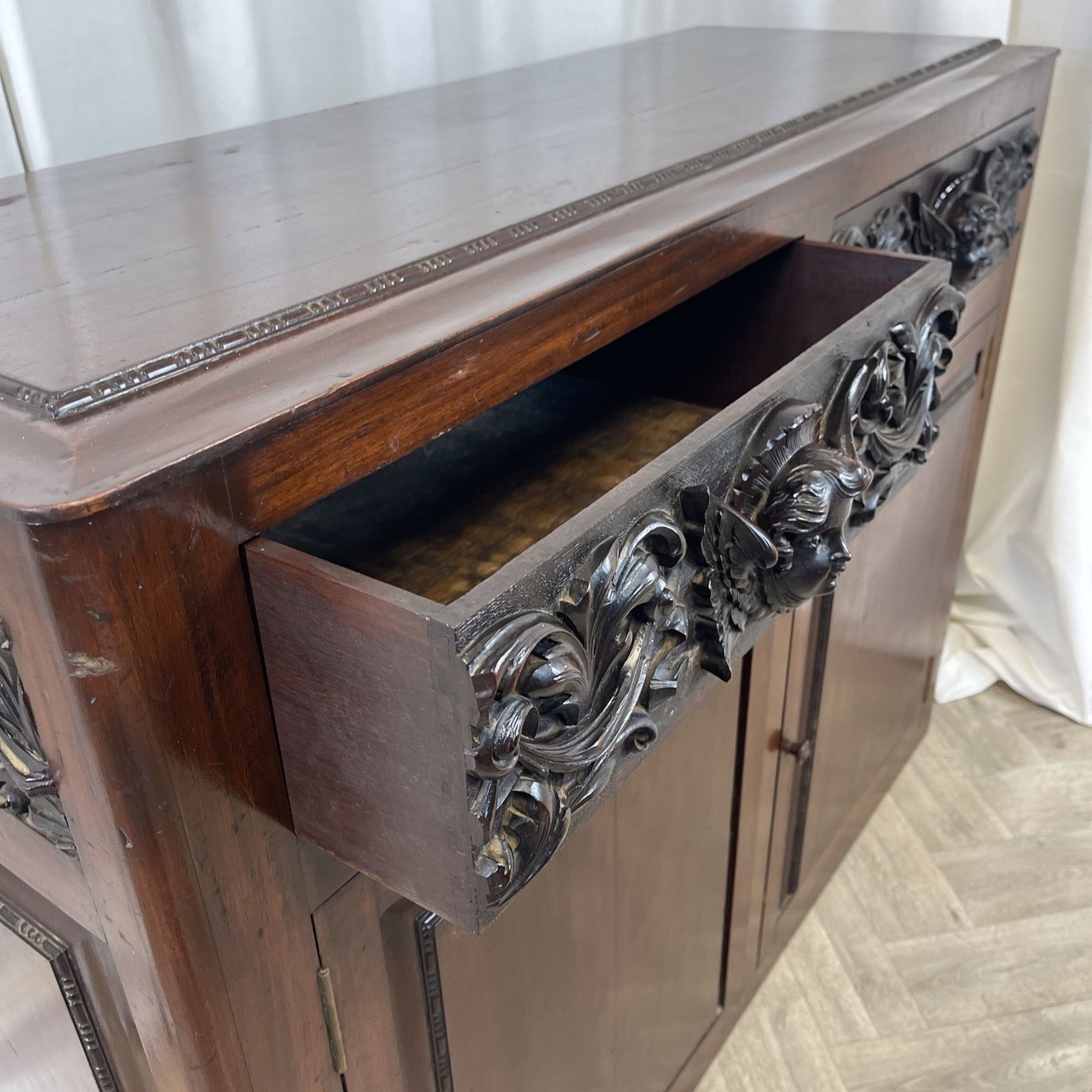 Italian Sideboard Oak Carved 18th Century photo for sale