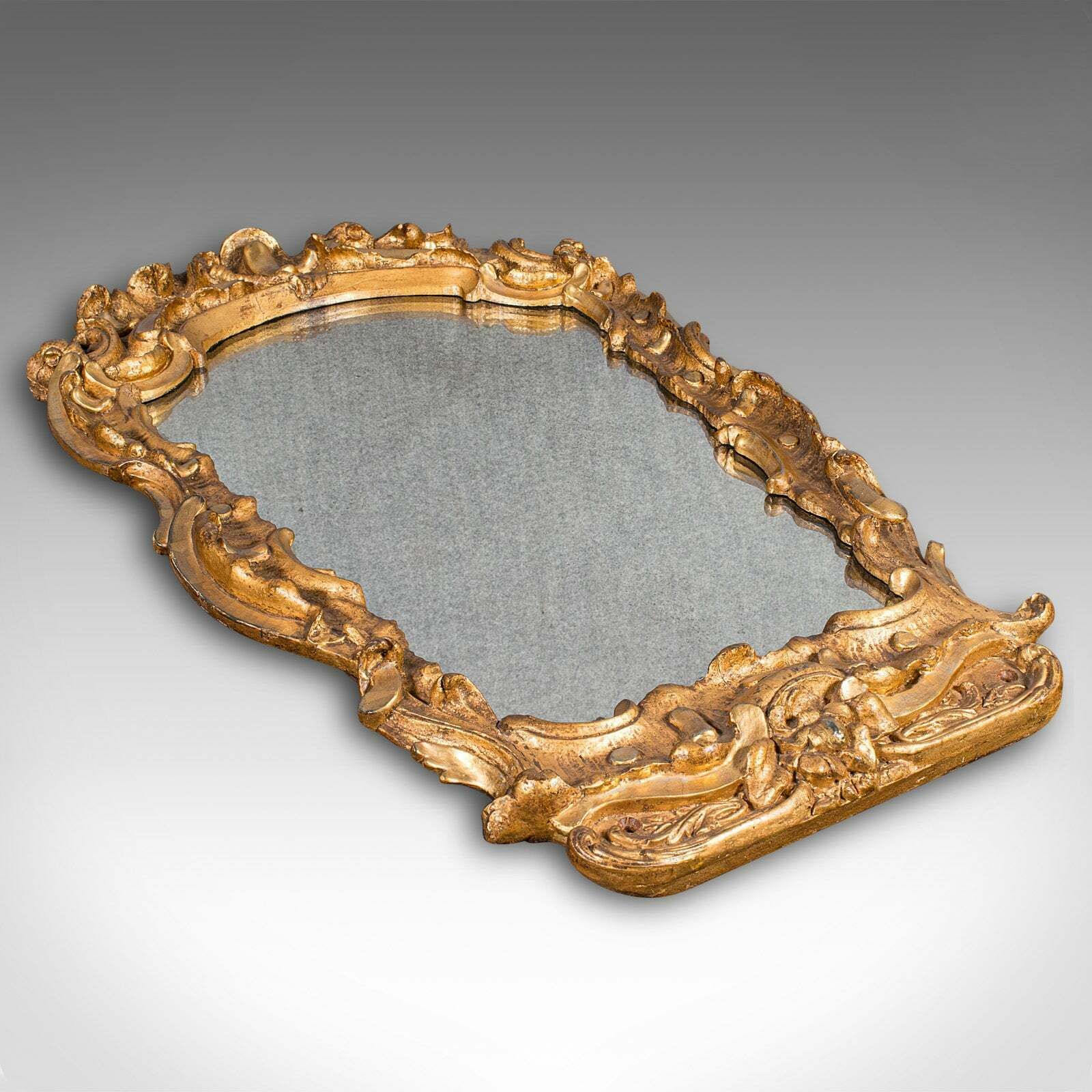 Antique Hall Mirror, French, Gilt Gesso, Ornate, Baroque Taste, Victorian, 1850 photo buy