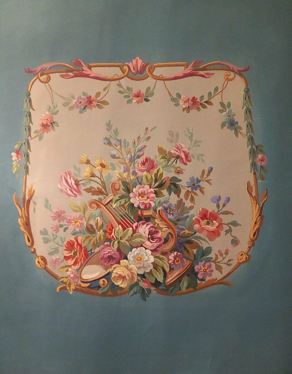 Study On Louis XVI Style Paper With Lyre Decoration
