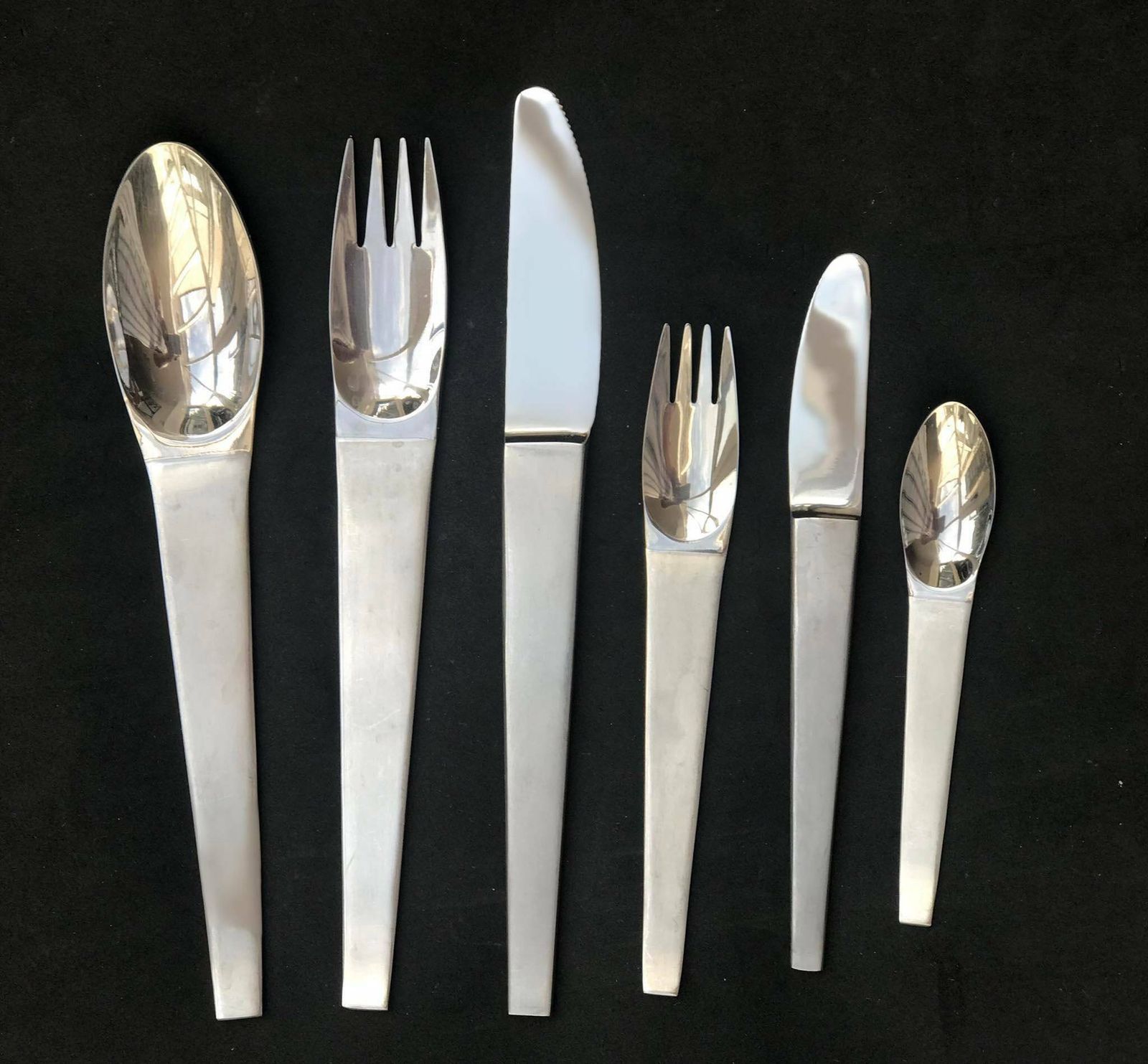 Modernist Flatware Set Carl Auböck Design For Morinox And Amboss 50s Post Modern Lunik 2060 Modern Austrian Design Wedding Luxury Gift