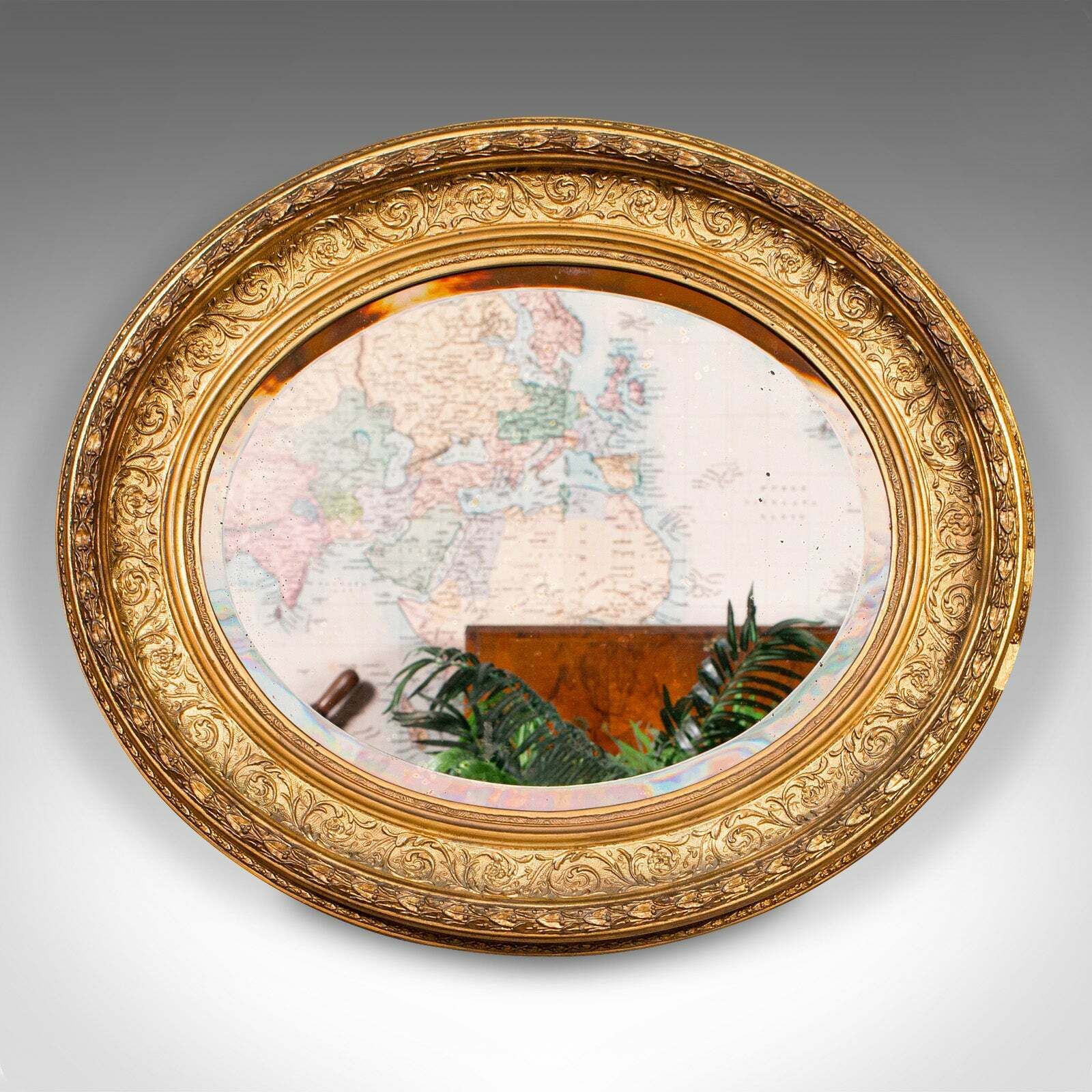 Antique Oval Mirror, English, Giltwood, Overmantle, Hall, Italianate, Georgian photo furniture