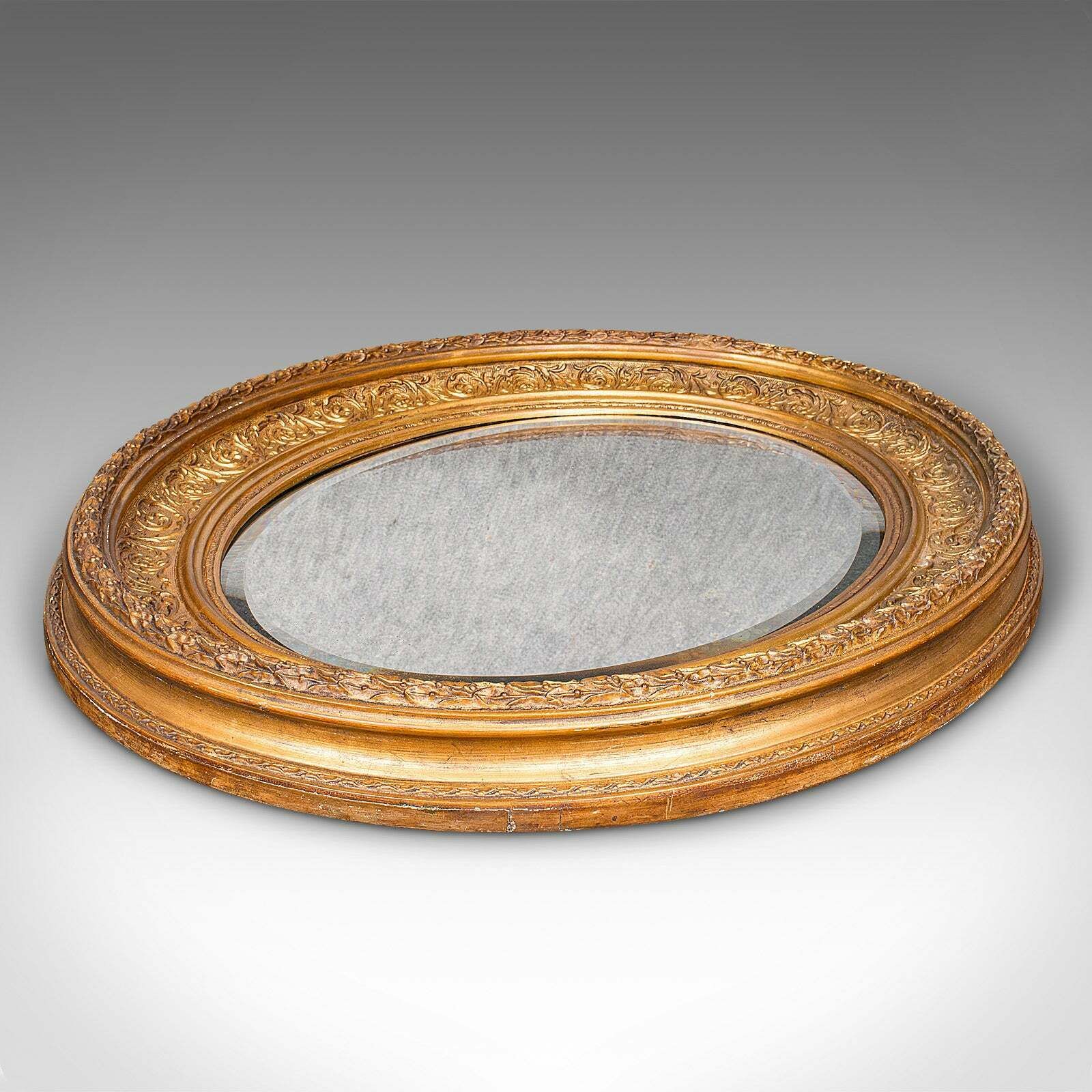 Antique Oval Mirror, English, Giltwood, Overmantle, Hall, Italianate, Georgian photo vinterior