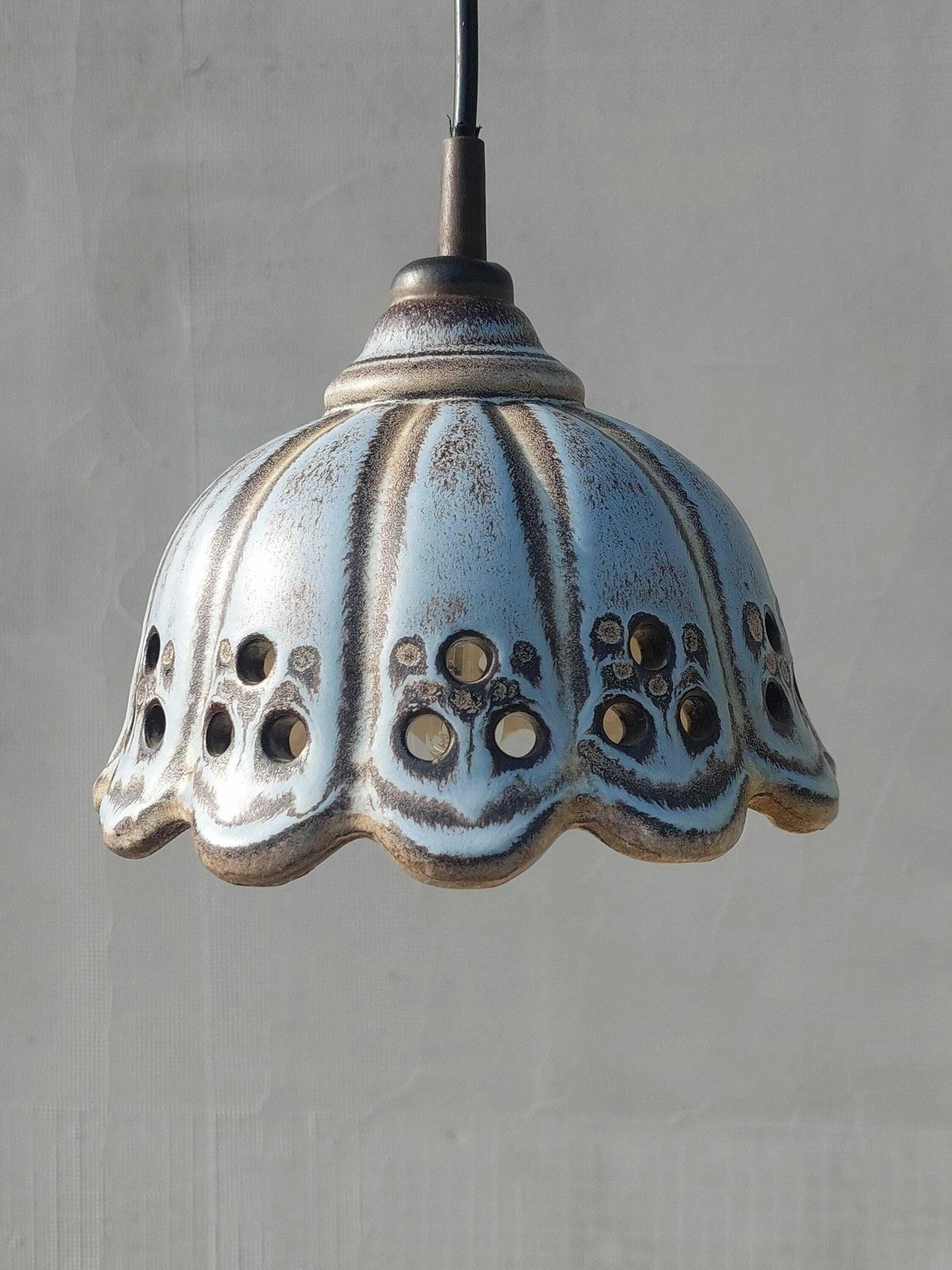 Vintage Ceramic Chandelier/Ceramic Chandelier /Mid Century Ceramic Chandelier /Mid Century Pendant Lamp / Ceramic Vintage Pendant Lamp /80'sl photo 177.0