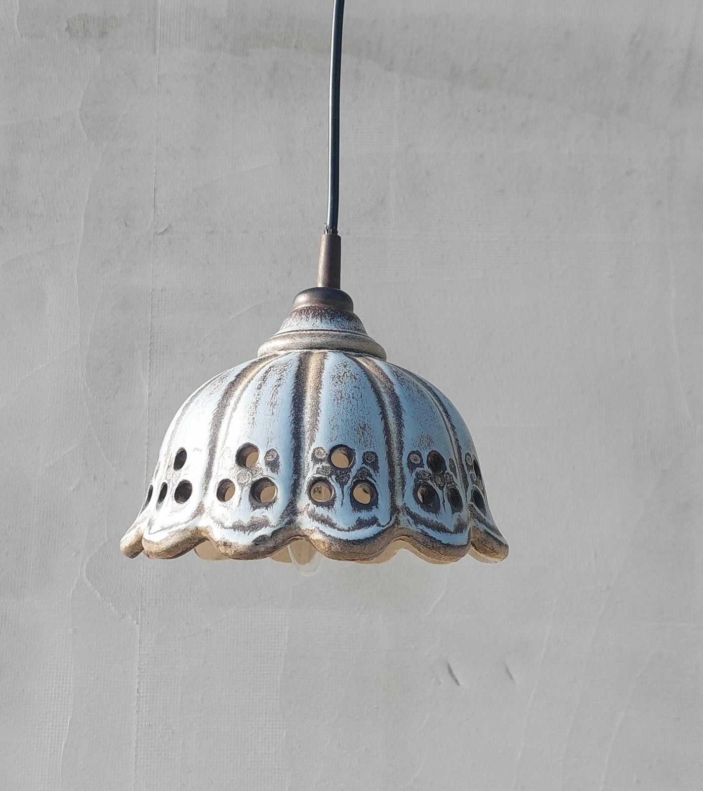 photo for sale Vintage Ceramic Chandelier/Ceramic Chandelier /Mid Century Ceramic Chandelier /Mid Century Pendant Lamp / Ceramic Vintage Pendant Lamp /80'sl