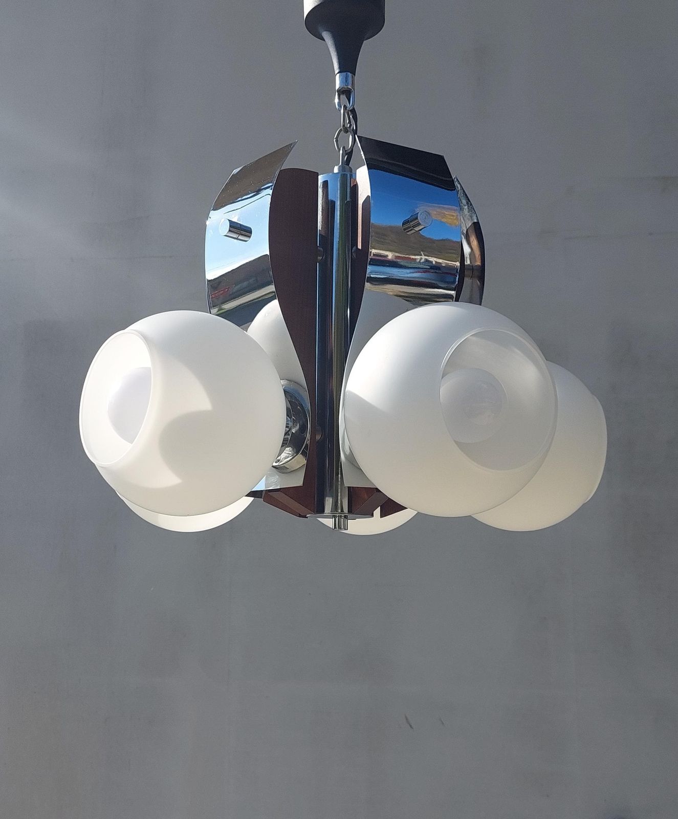 Sputnik Chandelier / Space Age Pendant Lamp/Retro Chandelier / Retro Pendant Lamp / Mcm Pendant Lamp / Atomic Light /Yugoslavia / 70's photo 522.0