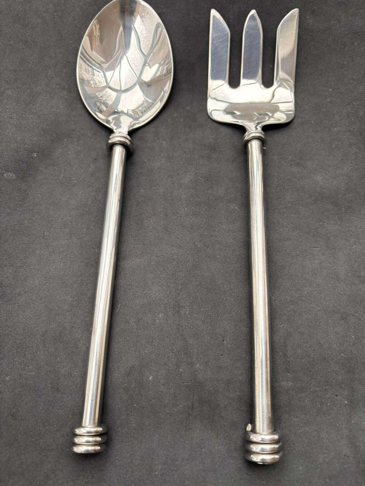 Set Of Salad Servers Wire Swirl Flatware Twist Cutlery French Twisted Spiral Ends Brutalist Decor Medieval Style Couple Gift Wedding photo furniture