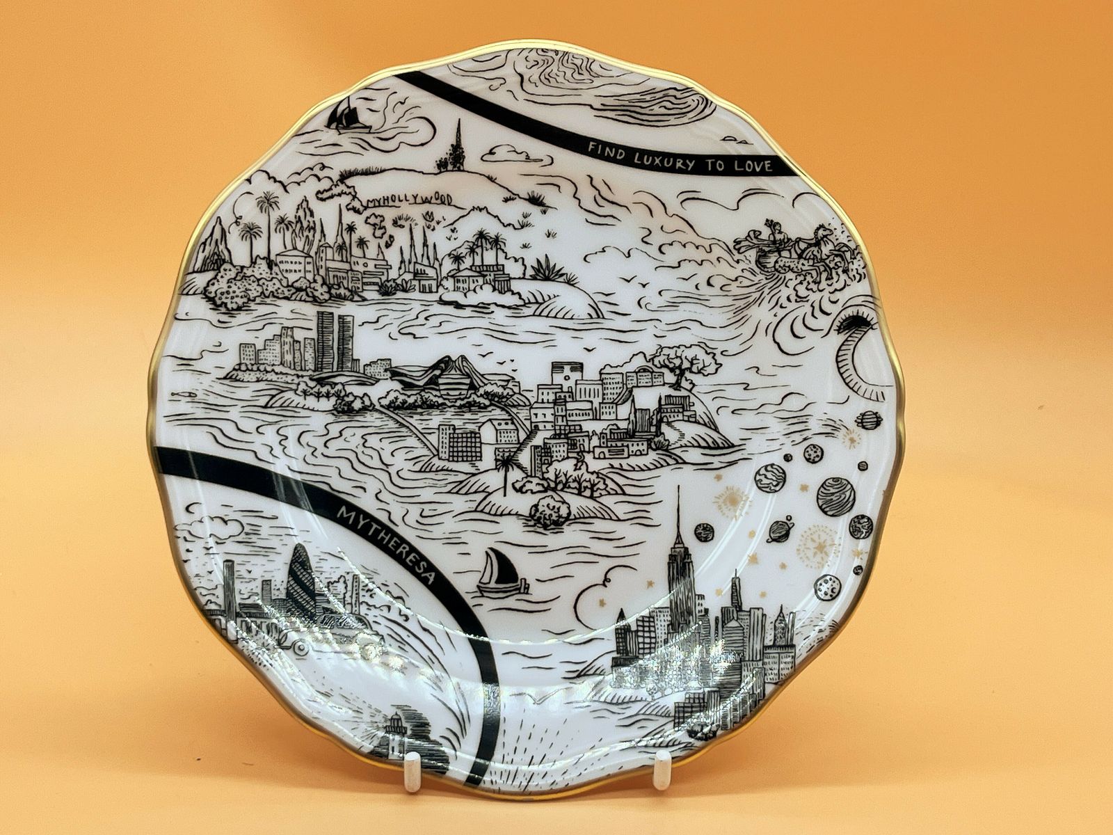 Set Of 4 Ginori 1735 Mytheresa By Safia Ouares Dessert / Side Plates In Original Box. photo furniture
