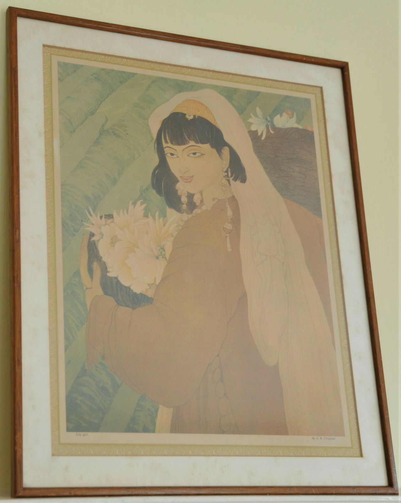 Vintage Rare Framed Print Of A R Chughtai Painting From Pakistan photo Art