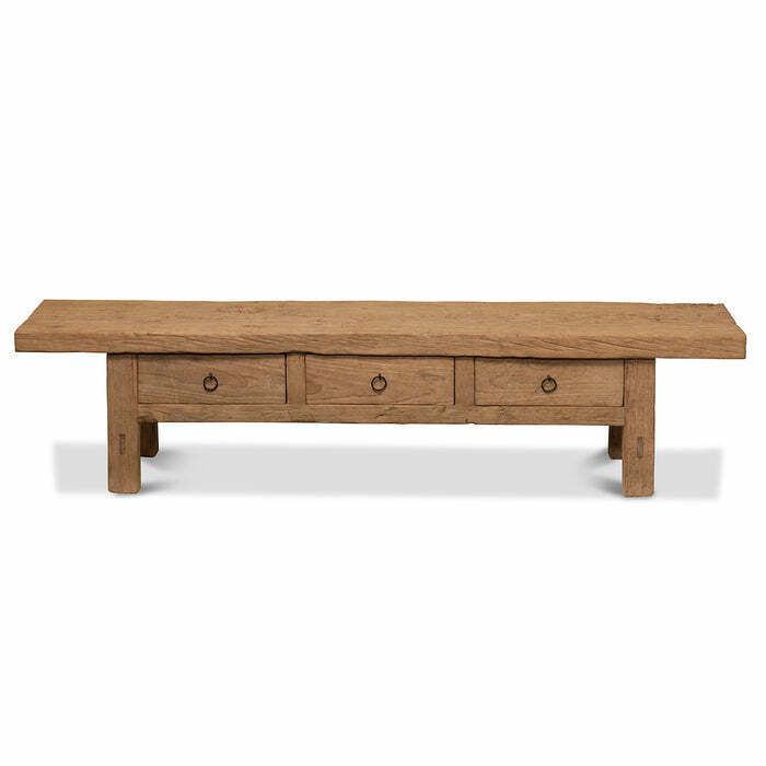Reclaimed Wood Bench With Drawers photo furniture
