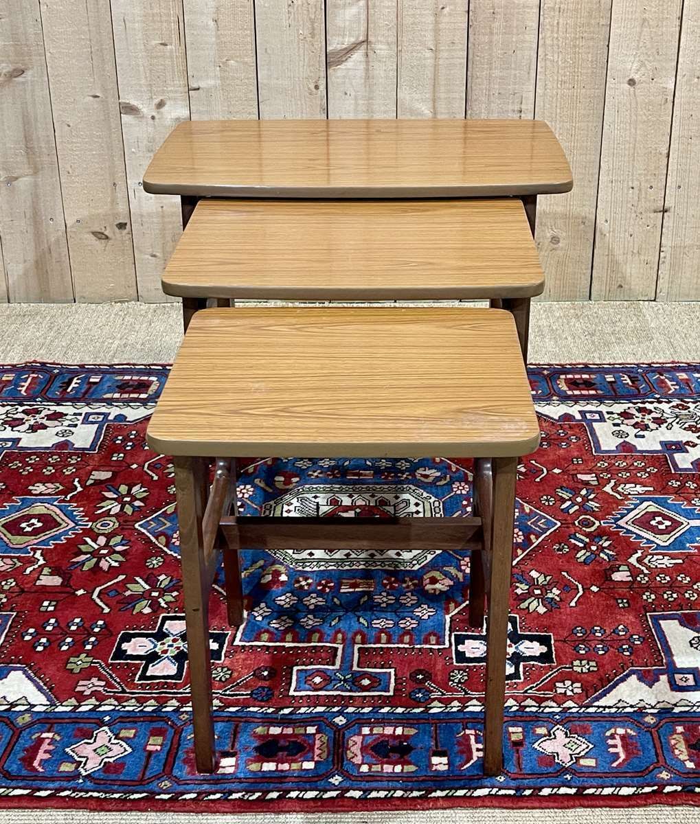 Set Of 3 Teak Nesting Tables From The 70s photo vinterior