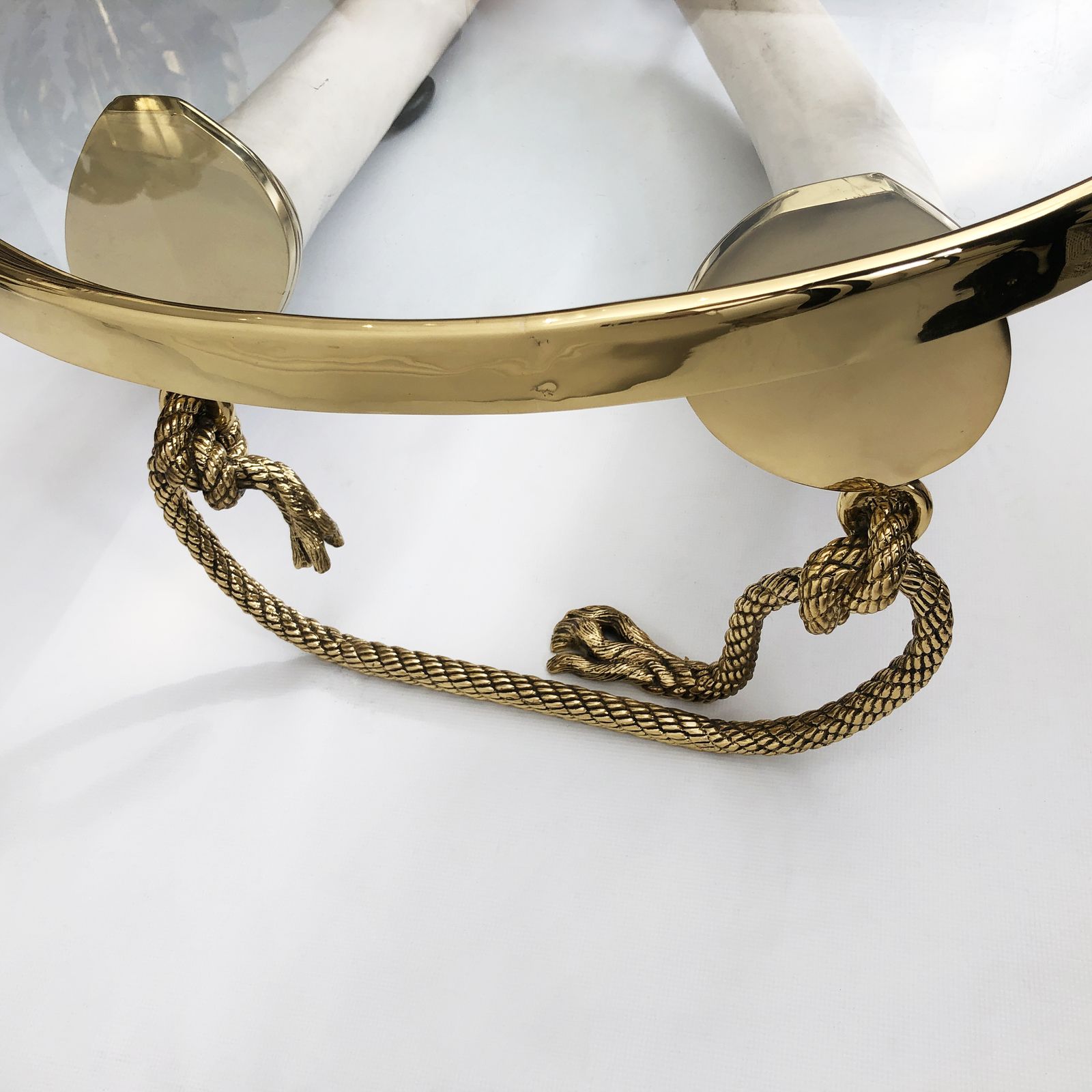 Xl Valenti Faux Tusk Coffee Table Spanish 1970s Hollywood Regency Midcentury Glass Brass Gold photo buy