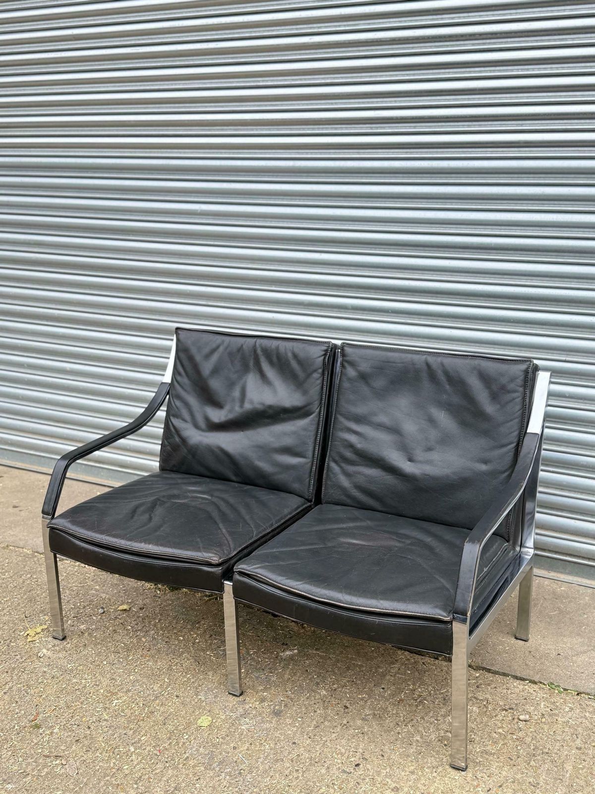 Steel & Leather Sofa By Preben Fabricius For Walter Knoll photo for sale