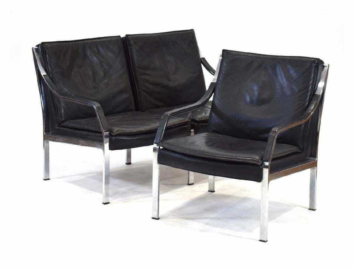 Steel & Leather Armchair By Preben Fabricius For Walter Knoll photo buy