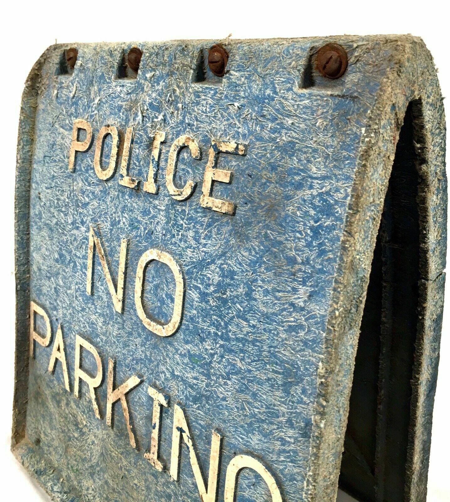 Antique Advertising   Freestanding Police No Parking Sign C.1950 / Fibreglass photo 165.0