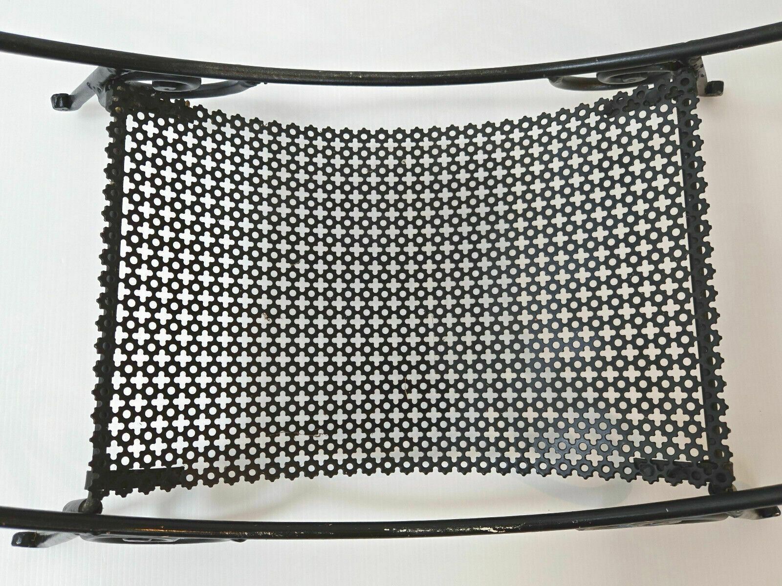 Vintage Log Holder 1950 Metal & Black Perforated Metal 50s Rockabilly 1950s photo for sale