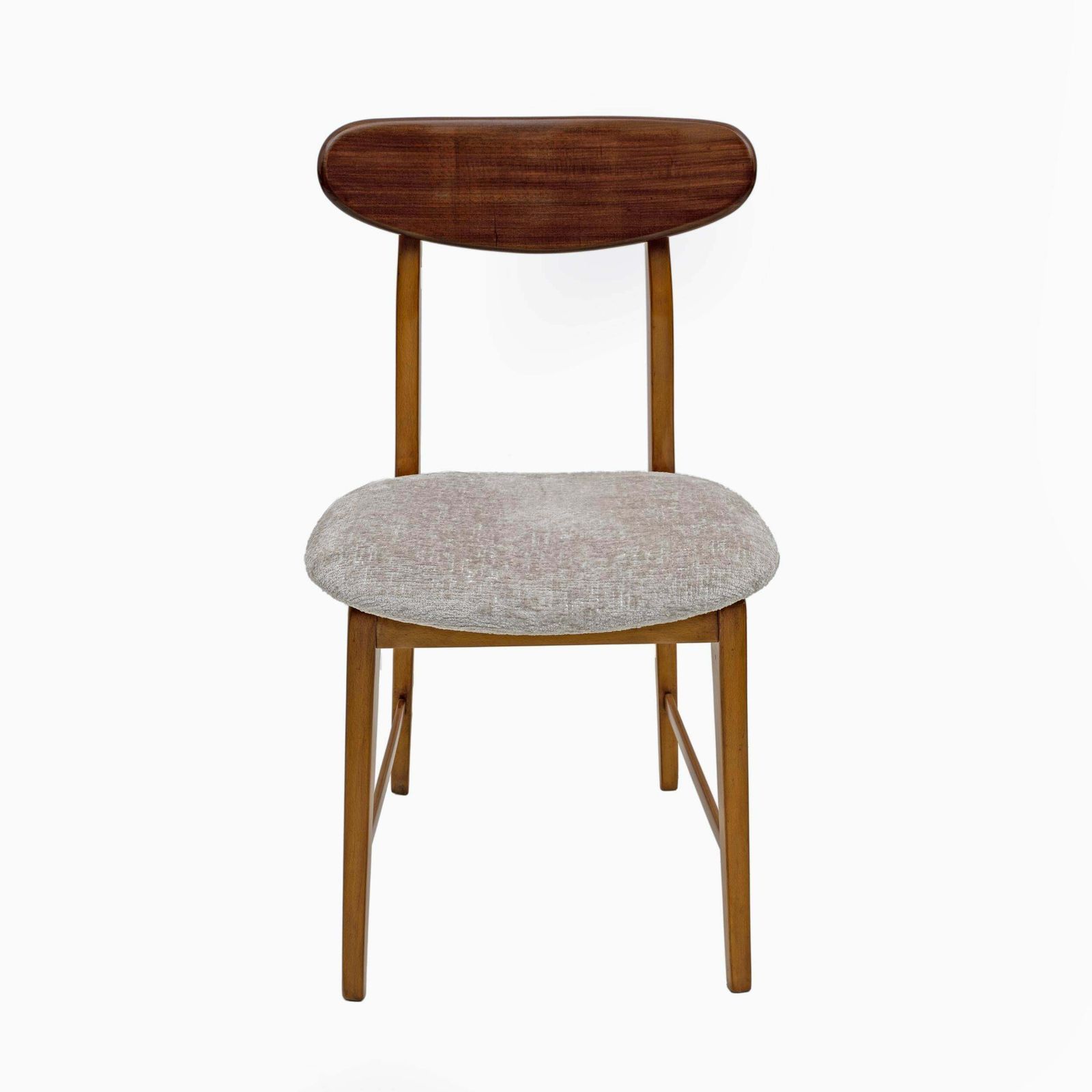 Set Of Six Teak Wood And Bouclè Fabric Dining Chairs, Denmark, 1960s photo buy