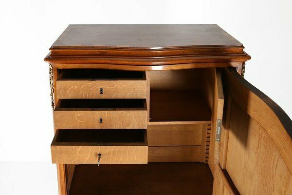 Antique Wooden Cabinet With Inlay And Bronze Decorations, 1860 photo buy