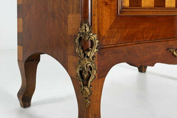 photo for sale Antique Wooden Cabinet With Inlay And Bronze Decorations, 1860
