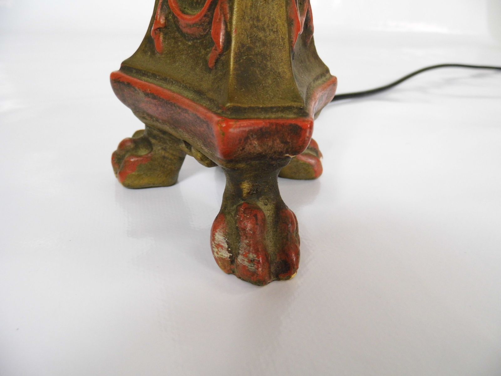 photo furniture Antique Ecclesiastical Painted Gilt Alterstick Lamp Italian Baroque Style