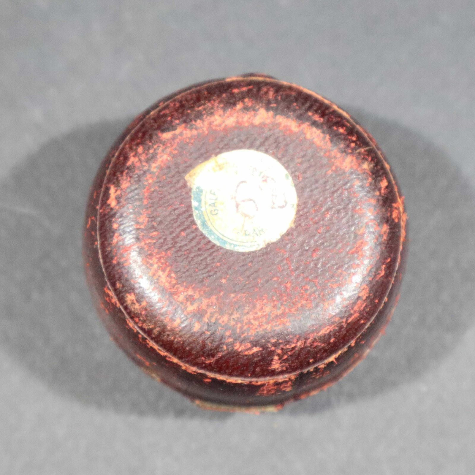 photo for sale Antique Copper Traveling Inkwell With Leather Case Pocket Inkwell With Glass Ink Pot
