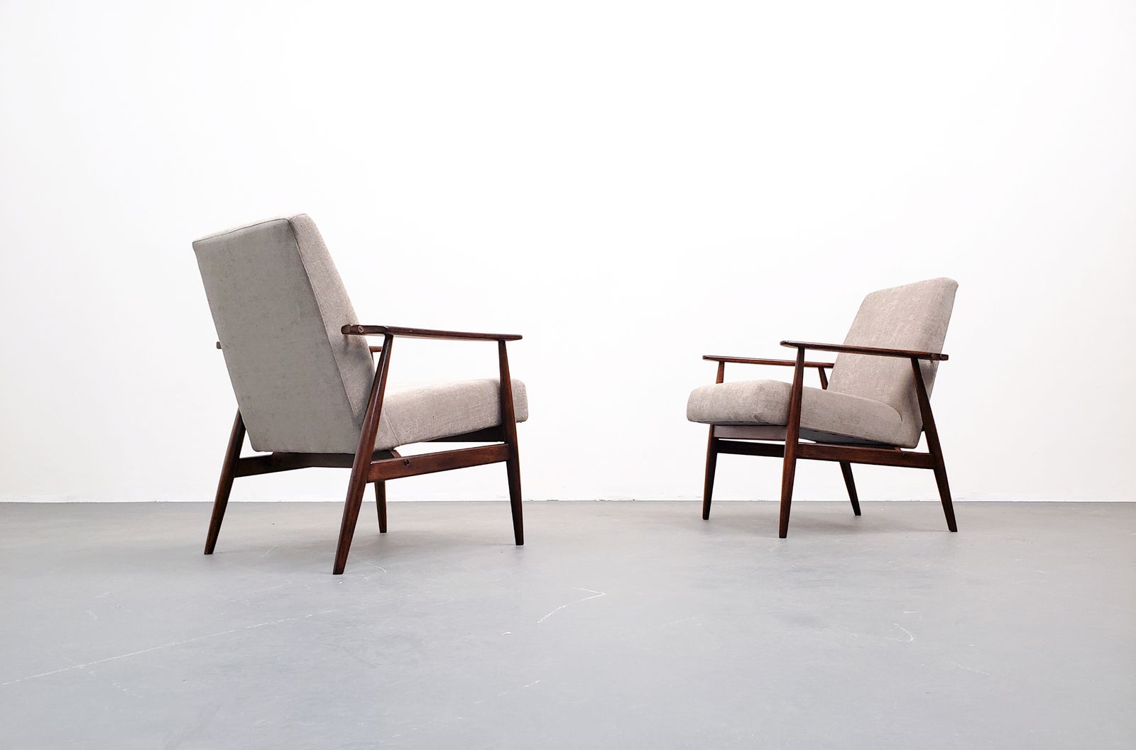One Left   1960 Henryk Lis Mid Century Armchair In Beige