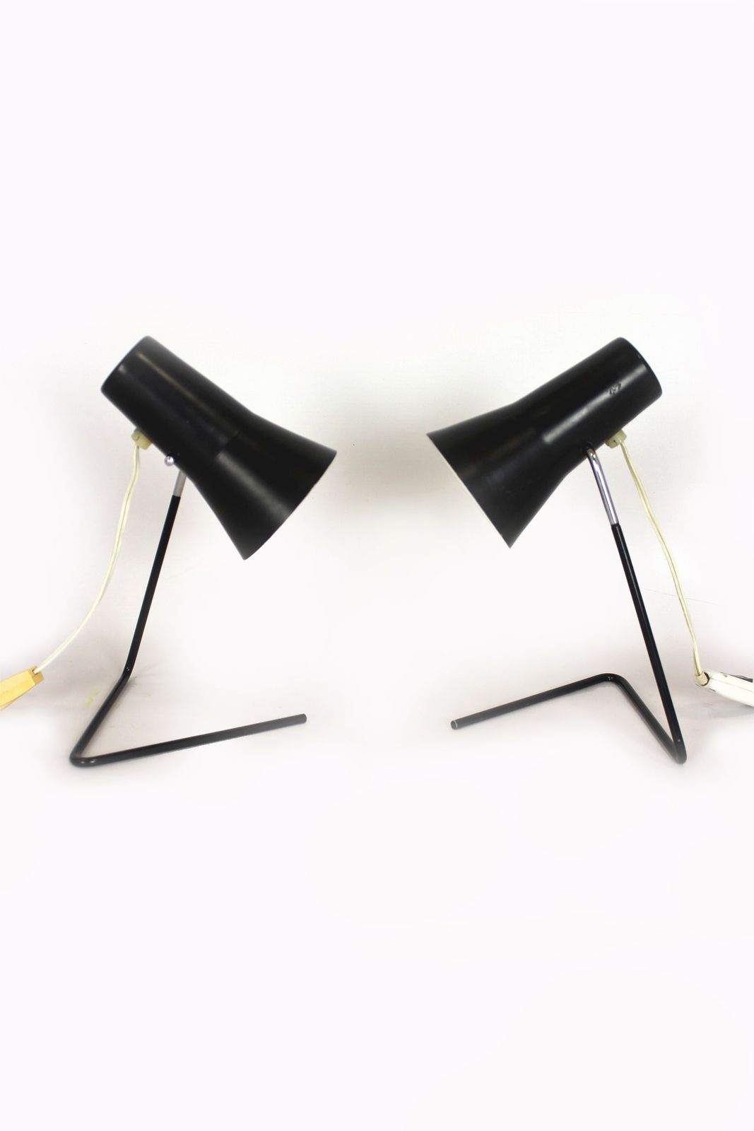 Black Table Lamps By Josef Hurka For Drupol, 1960s, Set Of 2 photo furniture