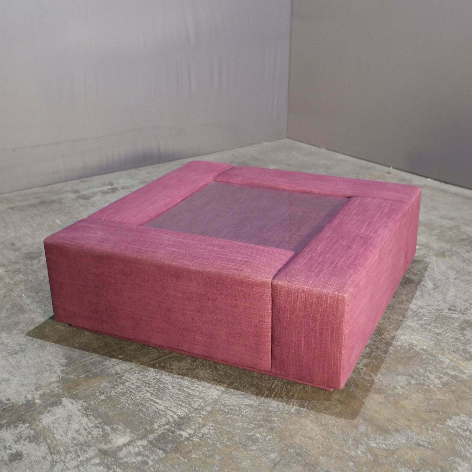 Bespoke Purple Coffee Table With Glass Centerpiece photo furniture