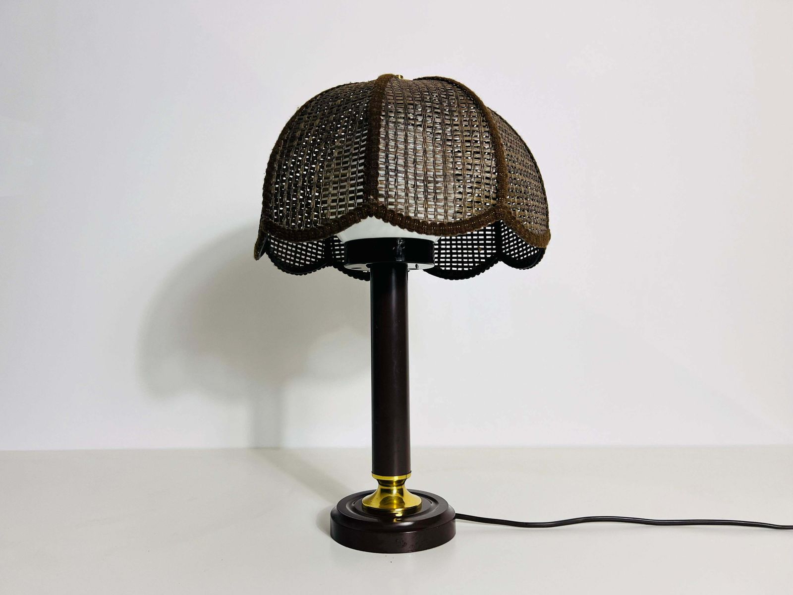 Midcentury Wooden Table Lamp In The Style Of Temde, Circa 1970 photo Lighting